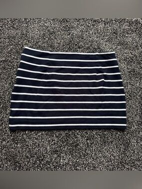 Banana Republic Navy and White Striped Mini Skirt